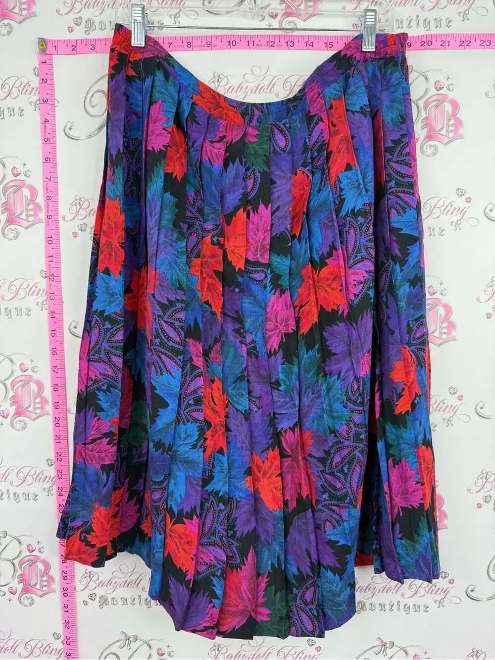 FAROUCHE set Vintage top & Floral Pleated Skirt - Multicolor retro 2 piece